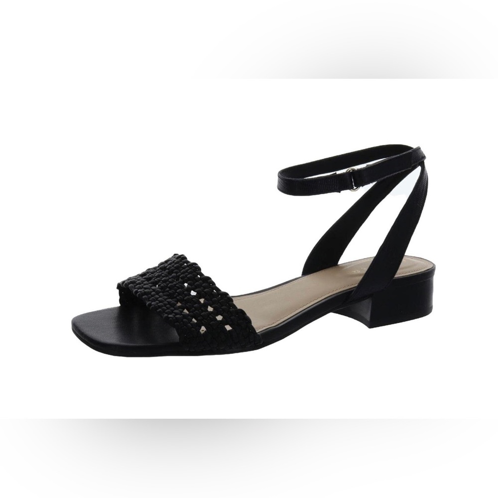 Evolve by Easy Spirit Womens Ingrid 2 Black Woven Heel Sandals  Shoes NWT